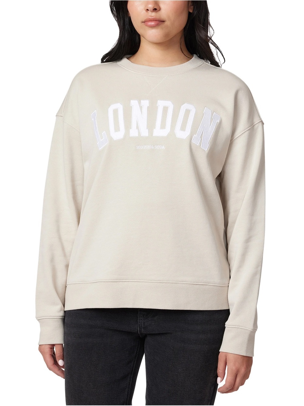 New Scotch & Soda Women's French Terry “City” Crewneck - Beige